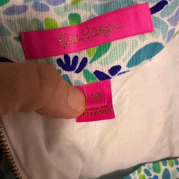 Lilly Pulitzer colorful skirt skort sz 10 zip up in back floral bright - Picture 7 of 14